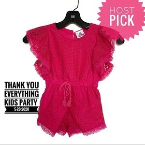 Girls Lace Pink Romper